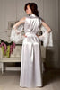 Kimono Magnetiq Bride , Luxury Long Silky Satin, Porcelain White
