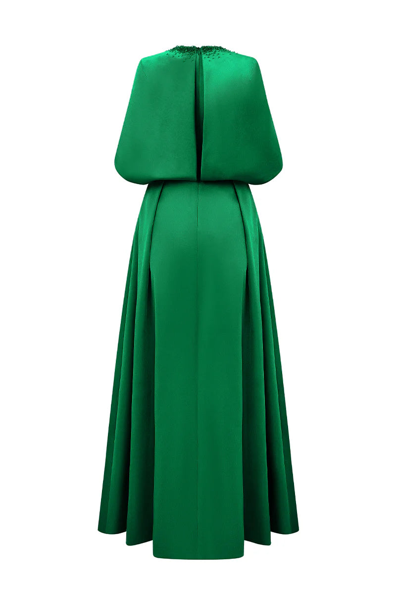 Rochie Green Cristal Glow, High Qualify Taffeta
