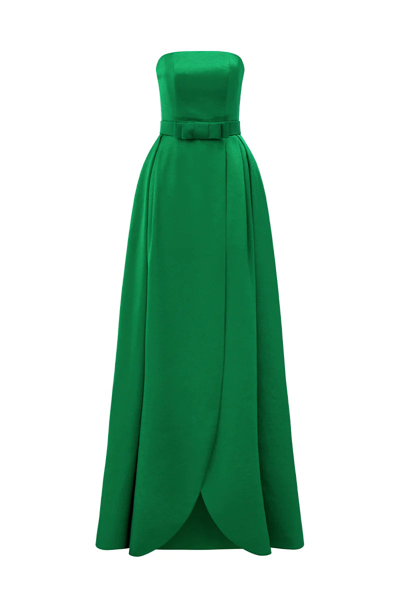 Rochie Green Secret Bloom, High Quality Taffeta