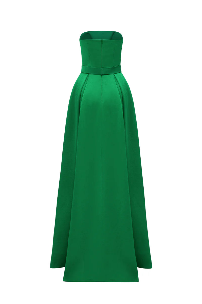 Rochie Green Secret Bloom, High Quality Taffeta