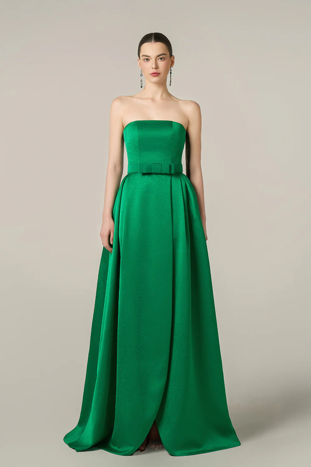Rochie Green Secret Bloom, High Quality Taffeta