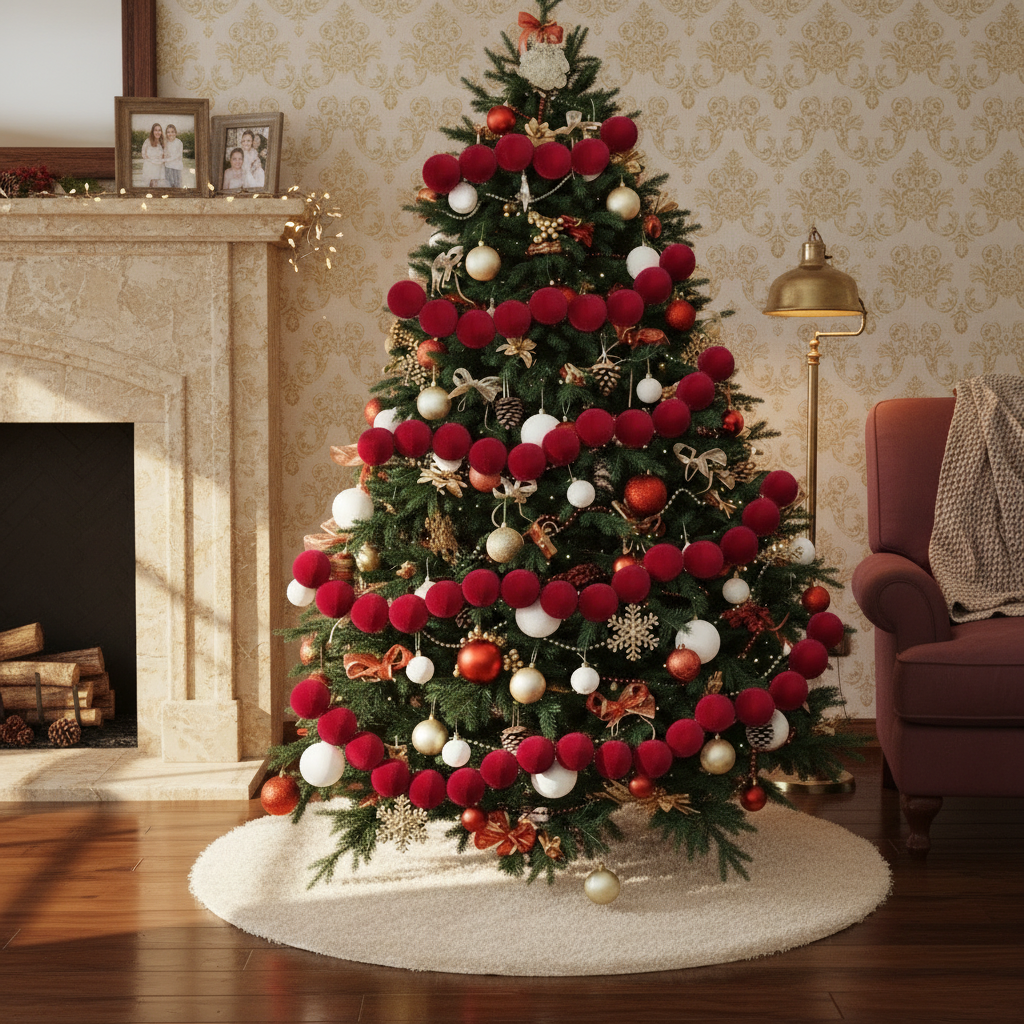 Ghirlanda Globuri din Catifea -  4 dimensiuni