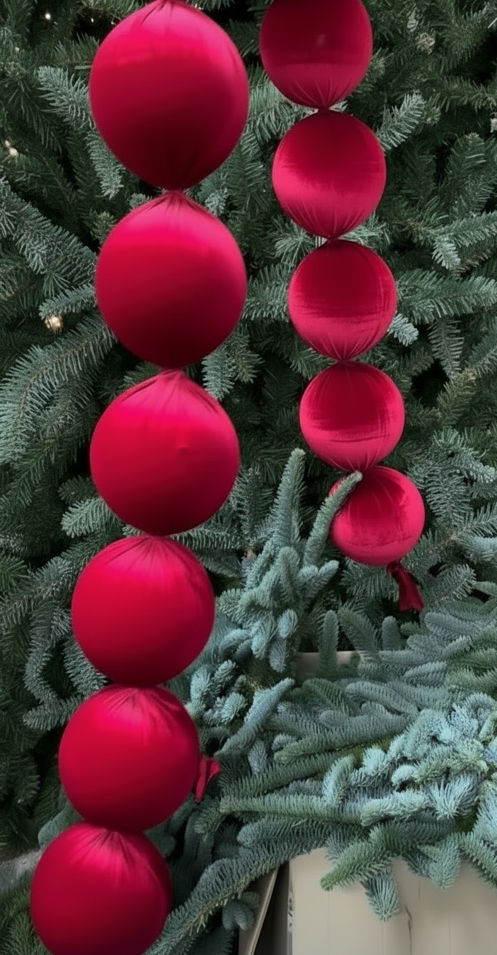 Ghirlanda Globuri din Catifea -  4 dimensiuni