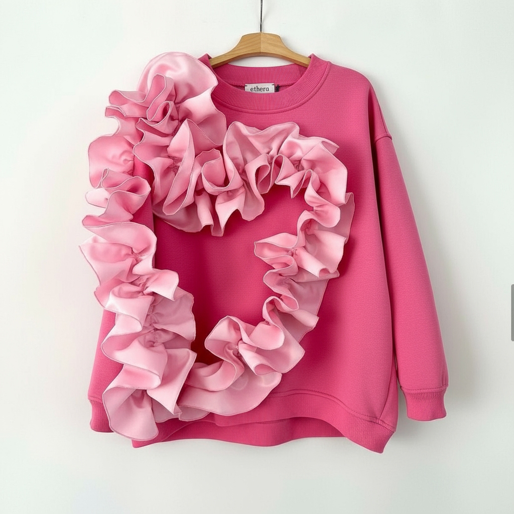 Ruffle Love Pink – bluza damă cu volane | ETHERA