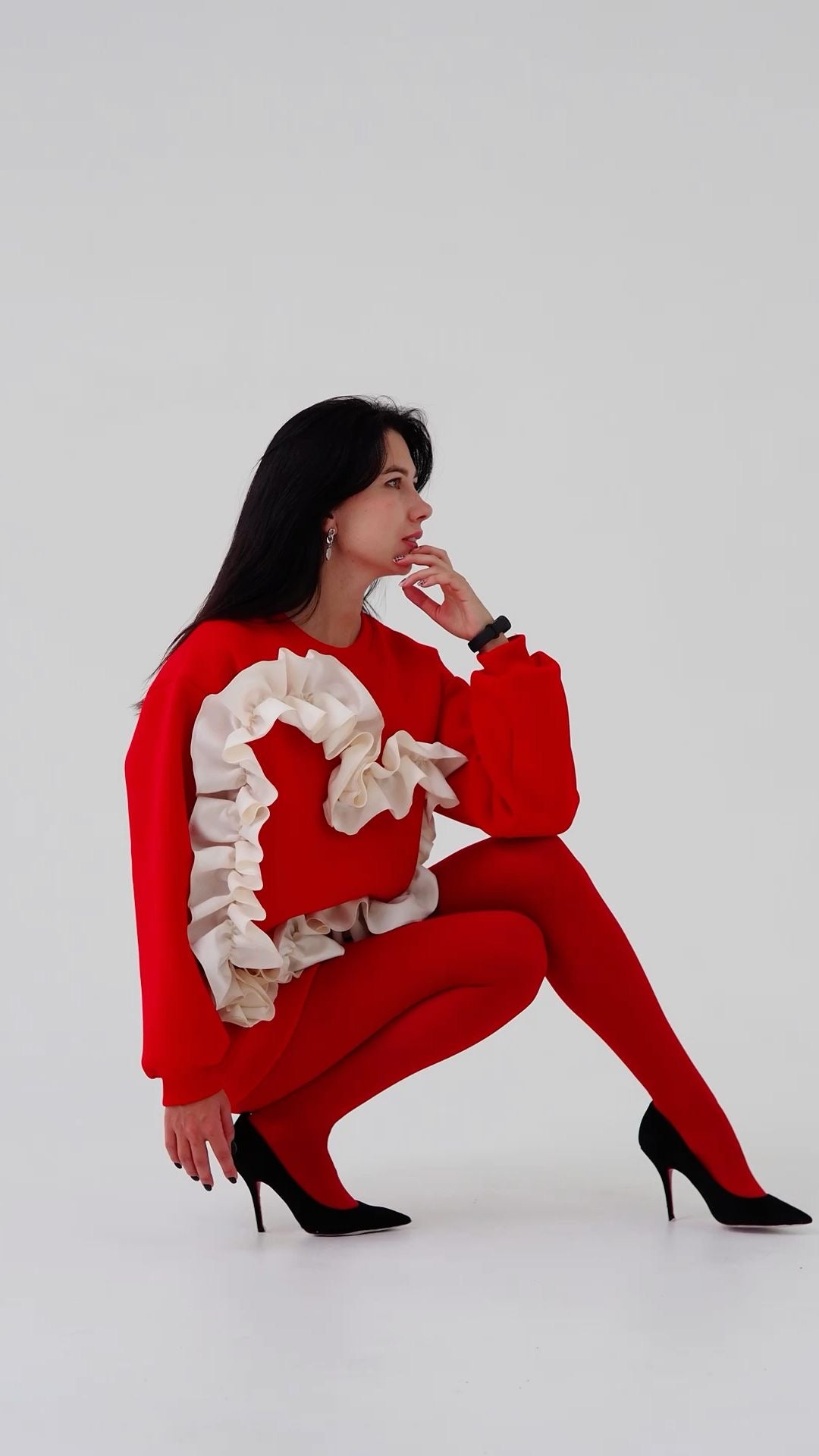 Ruffle Love Red– bluza damă cu volane | ETHERA