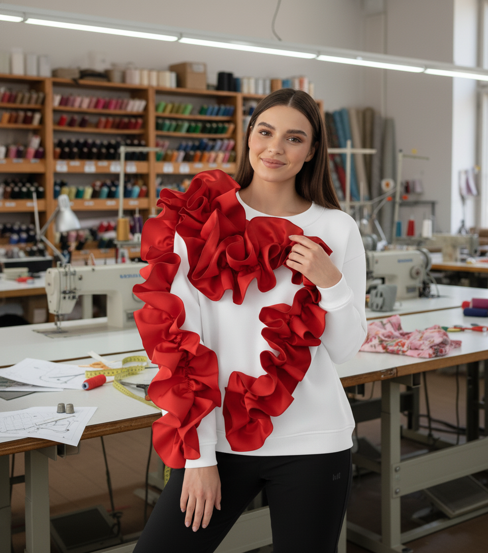 Ruffle Love White – bluza damă cu volane | ETHERA