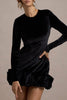 Rochie Livia Velvet, Flared Mini, Black