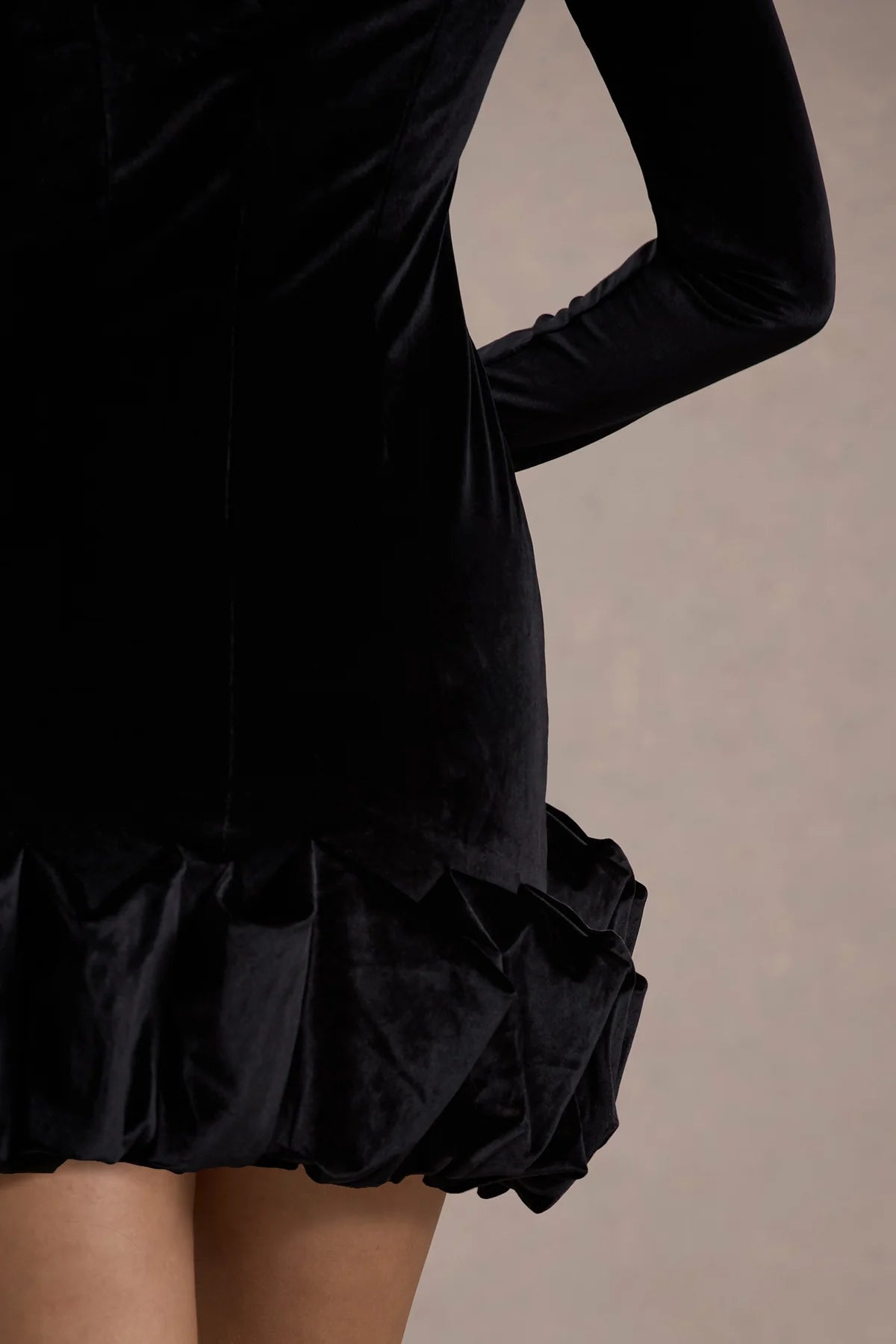 Rochie Livia Velvet, Flared Mini, Black