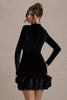 Rochie Livia Velvet, Flared Mini, Black