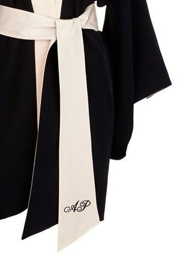 Kimono Luxury din Satin, Superior Quality Satin, Midnight Black REDUCERE