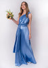 Rochie Lunga din Satin, Domnisoare de Onoare, Bleu