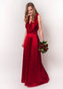 Rochie Lunga din Satin, Domnisoare de Onoare, Rosu