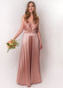 Rochie Lunga din Satin, Domnisoare de Onoare, Roz Prafuit