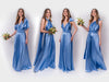 Rochie Lunga din Satin, Domnisoare de Onoare, Bleu
