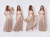 Rochie Lunga din Satin, Domnisoare de Onoare, Auriu
