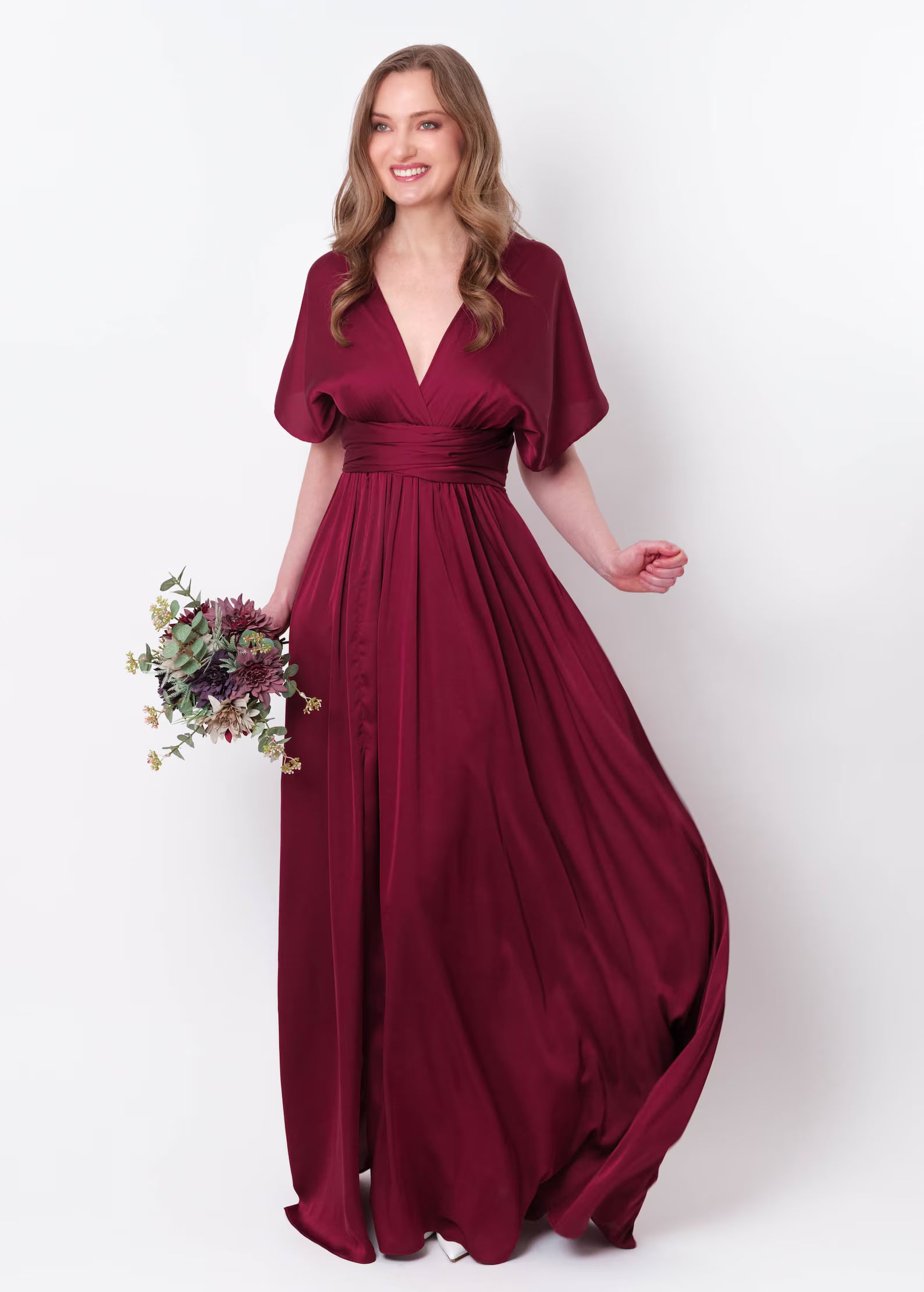 Rochie Lunga din Satin, Domnisoare de Onoare, Diverse culori
