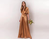 Rochie Lunga din Satin, Domnisoare de Onoare, Cappucino