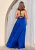 Rochie Lunga din Satin, Domnisoare de Onoare, Albastru Electric