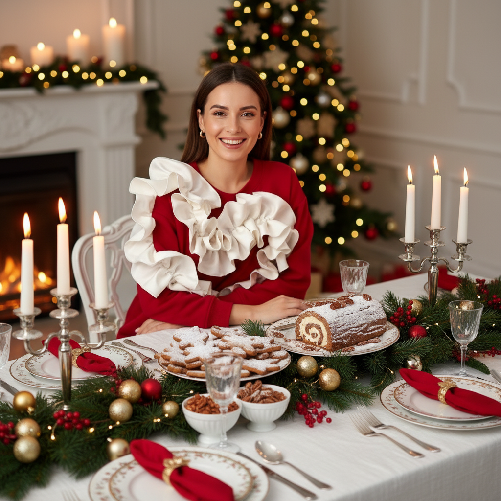 Ruffle Love Red– bluza damă cu volane | ETHERA