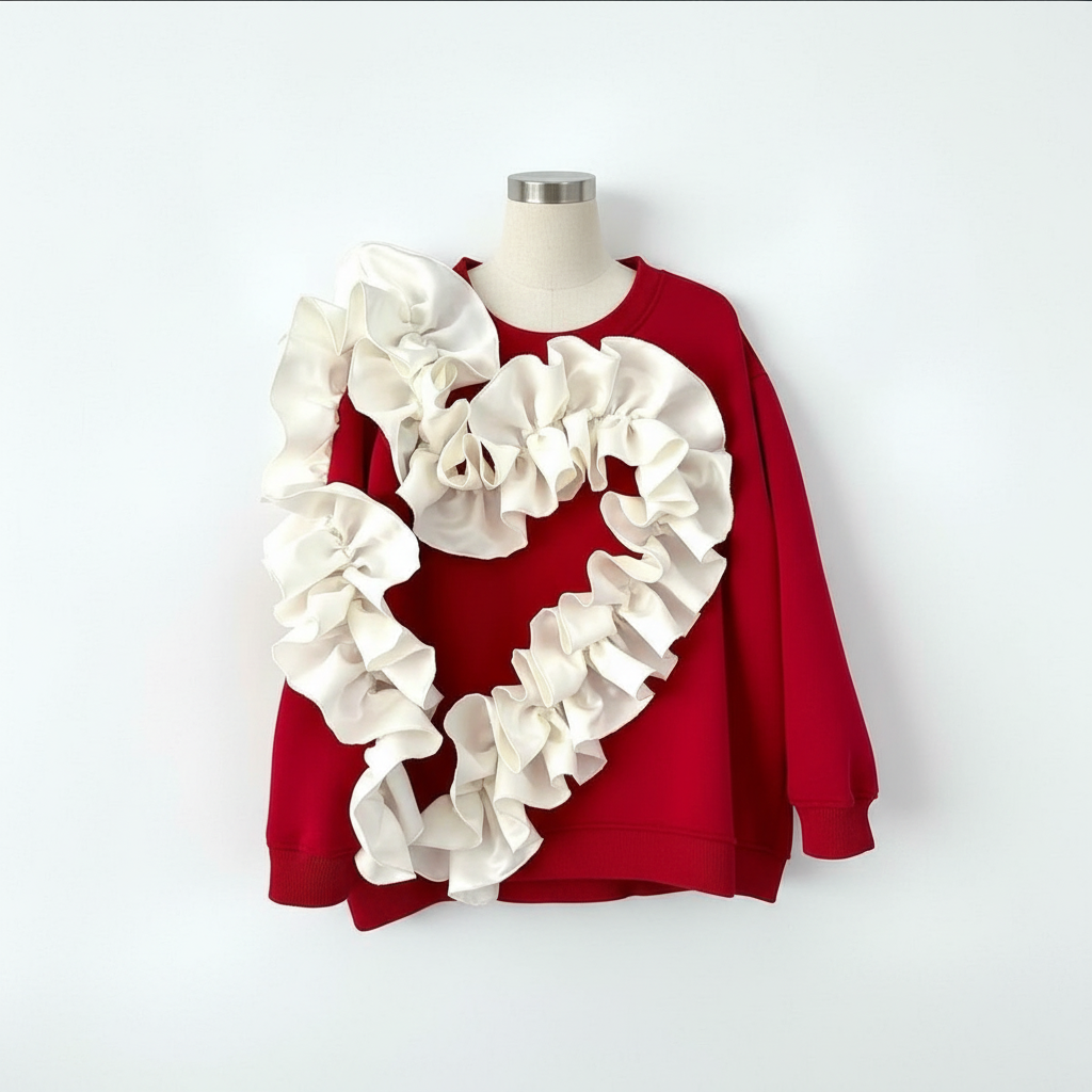 Ruffle Love Red– bluza damă cu volane | ETHERA