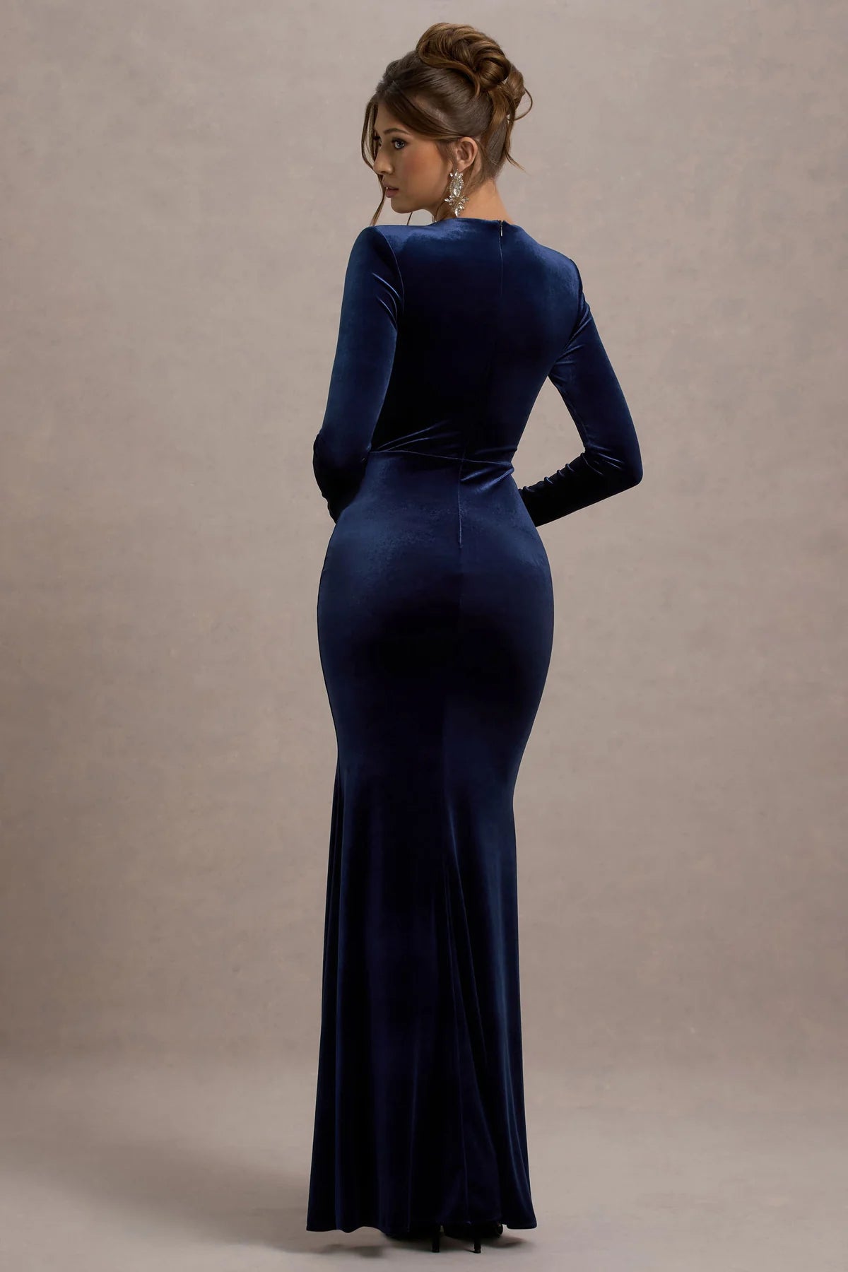Rochie Yanny, High Quality Velvet, Dark Blue