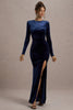 Rochie Yanny, High Quality Velvet, Dark Blue