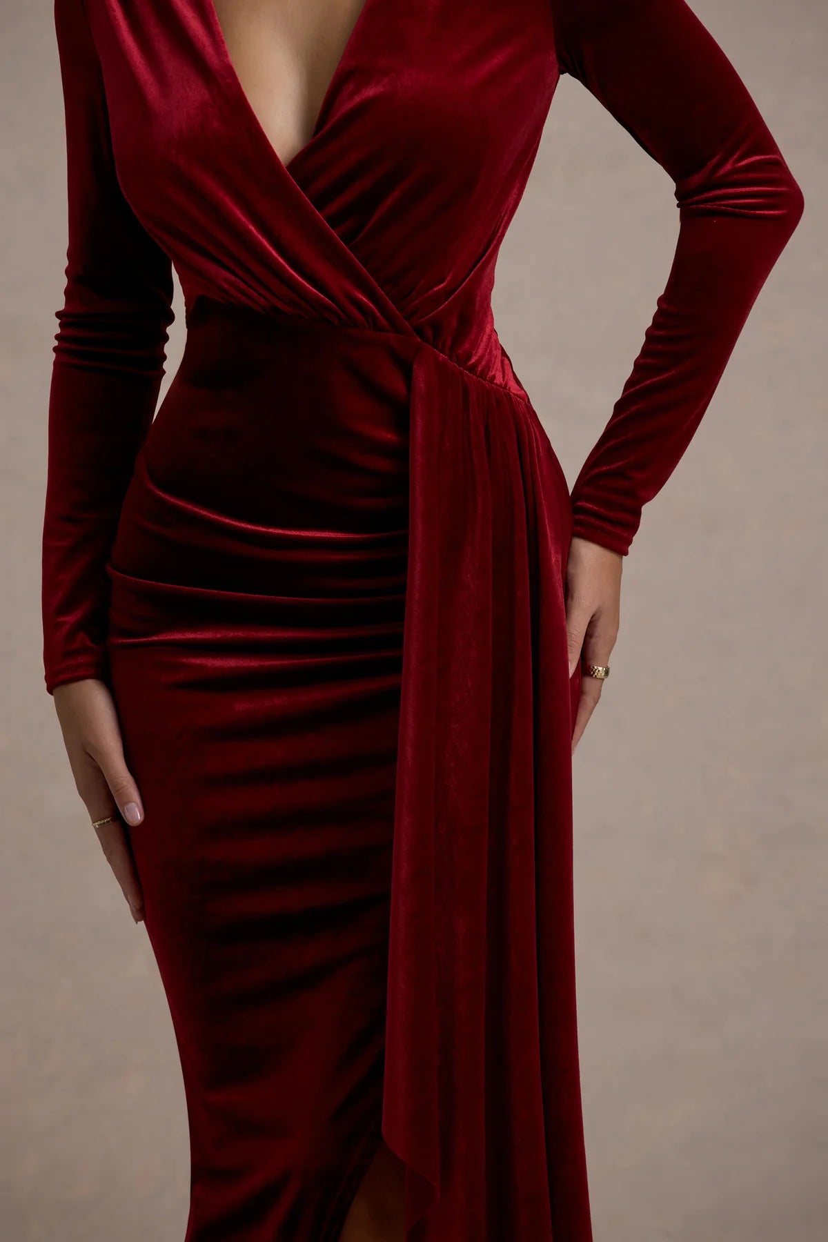 Rochie Isla Velvet, Draped Elegance