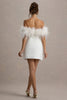 Rochia Hera White, Feathered Silhouett