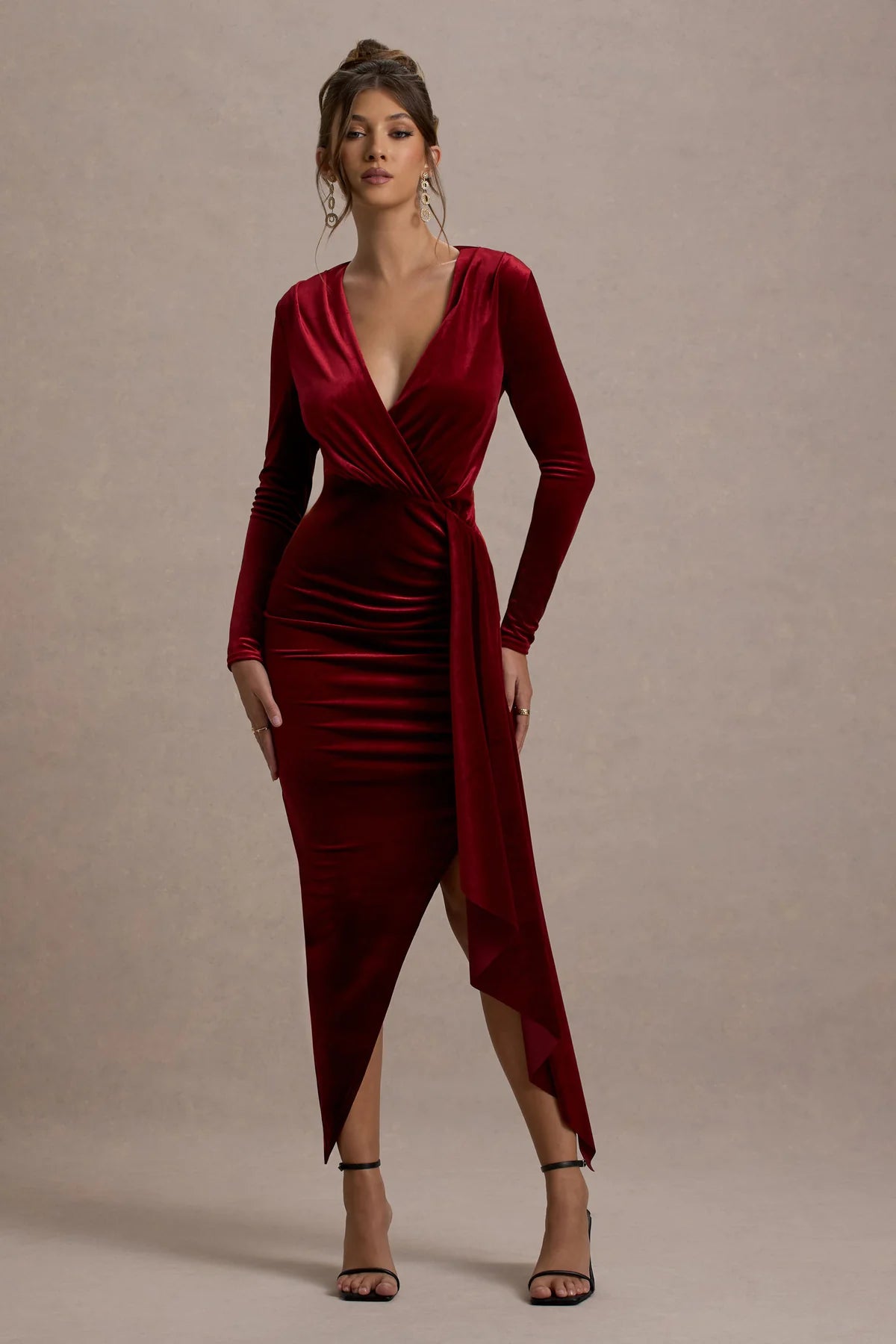 Rochie Isla Velvet, Draped Elegance