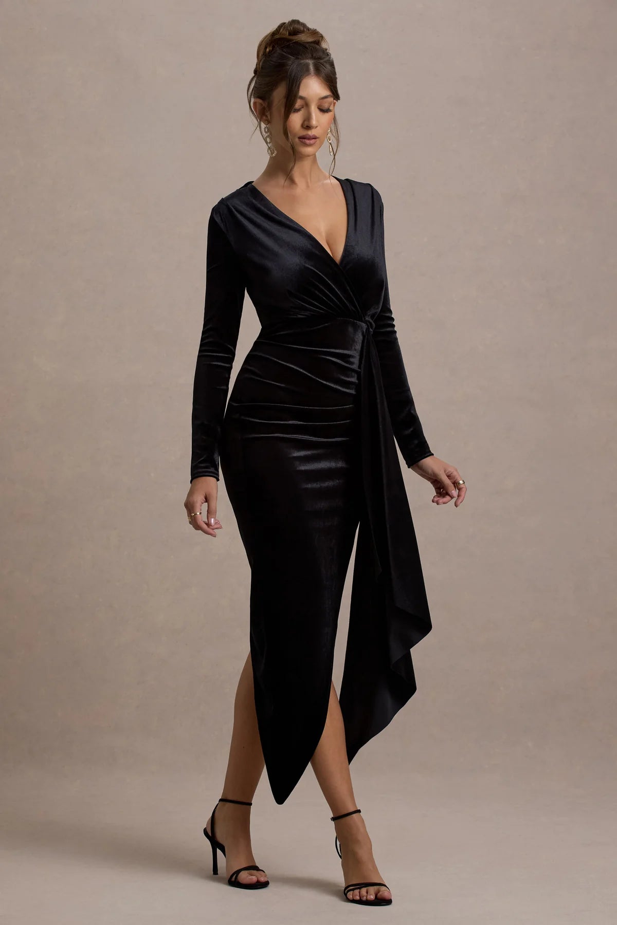 Rochie Isla Velvet, Draped Elegance