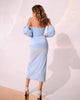 Rochie Anya, Silky Satin Fabric, Baby Blue