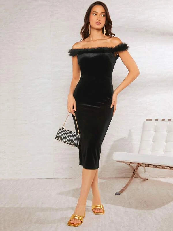 Rochie Yasmine, Super-Soft Velvet, Various Colors