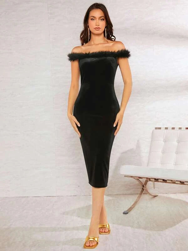 Rochie Yasmine, Super-Soft Velvet, Various Colors
