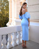 Rochie Anya, Silky Satin Fabric, Baby Blue