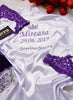 Load image into Gallery viewer, Bride Kimono, High-Quality Elegant Satin, Orchid Purple Lace