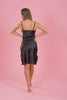 Martini Long Dress, Finest Quality Satin, Midnight Black