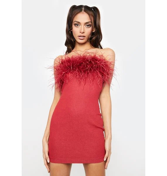 Rochie Angel Wild Babe Strapless Mini, Bloody Red