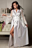 Load image into Gallery viewer, Kimono Magnetiq Bride , Luxury Long Silky Satin, Porcelain White