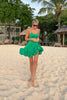 Rochia Maxy, Silky Satin, Emerald Green