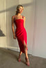 Load image into Gallery viewer, Rochie Kimberly, Silky Satin, Passional Red