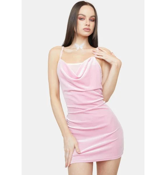 Rochie Smooth Talk ME Velour, pink Powder