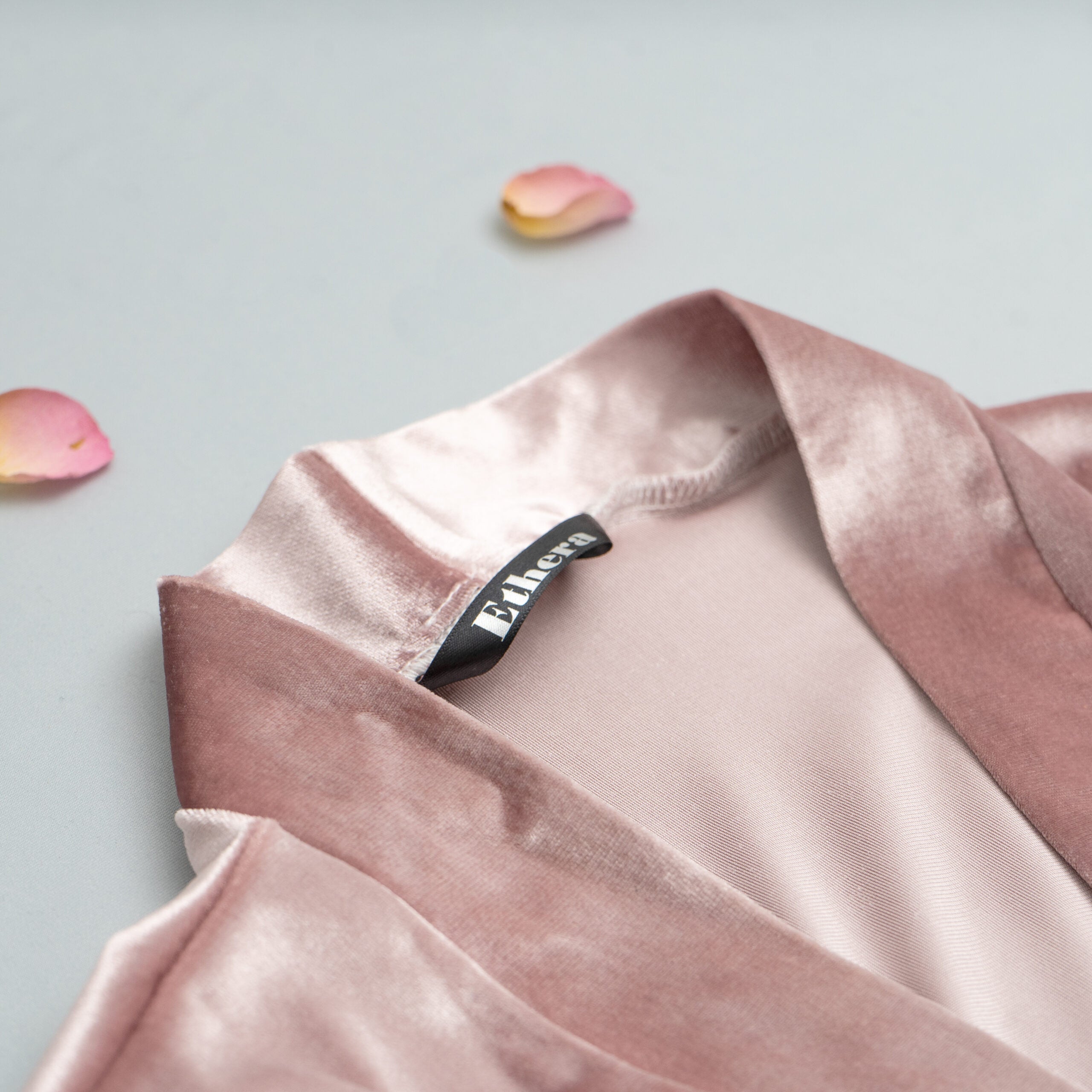 Kimono Karren din Catifea, Super-Soft Velvet, Light Pink