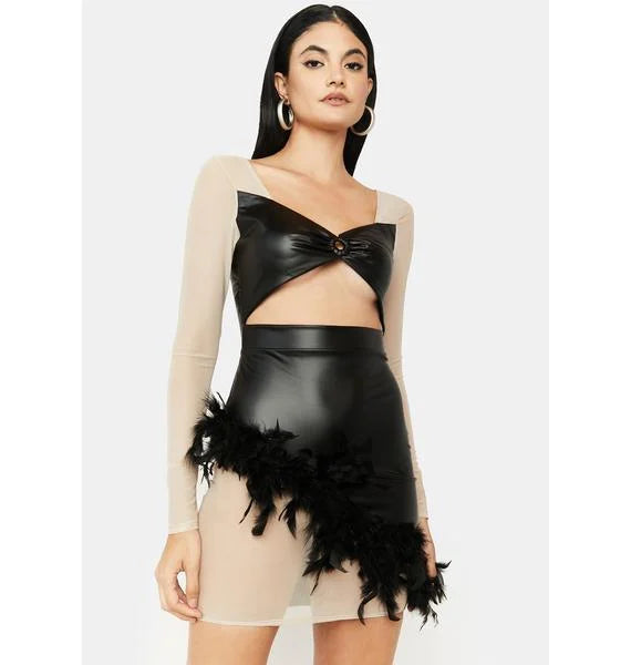 Rochie Stir It Up Cut Out Dress, Black