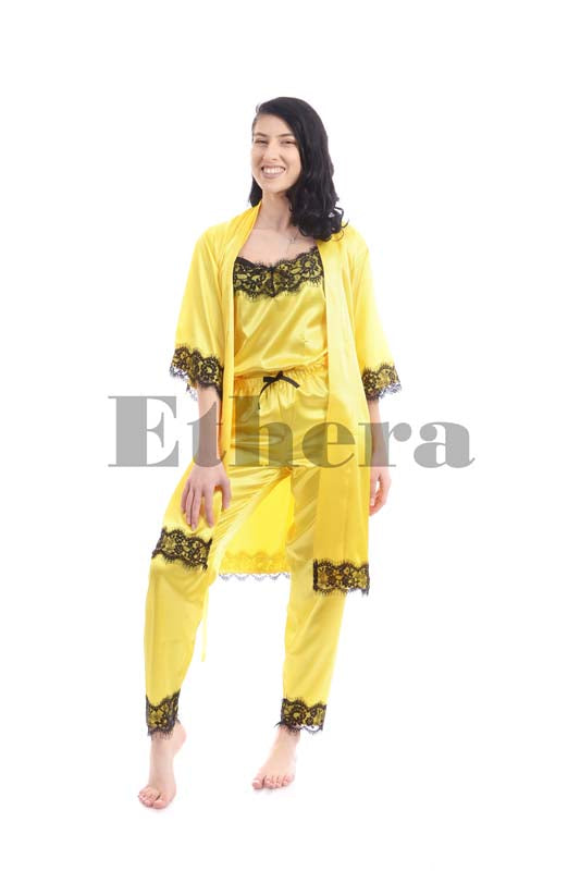 Austin kimono, high quality satin, honney yellow