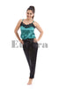 Pijama Two Colors, Shiny Satin Fabric, Black&Emerald