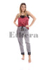 Pijama Scarlet Stripe, Finest Satin Fabric, Cherry Red