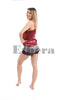 Pijama Chloe Stripe, Finest Satin Fabric, Cherry Red