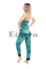 Pijama Belle Chic, Shiny Satin Fabric, Emerald Green