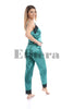 Pijama Belle Chic, Shiny Satin Fabric, Emerald Green